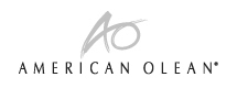 The American Olean logo features stylized gray "AO" above "American Olean," perfect for any commercial flooring company branding.