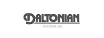 Daltonian Flooring, Inc. logo in black and white, perfect for a flooring installation company, with bold text and a line above the tagline.