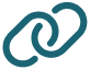 A simple blue chain link icon on a transparent background, symbolizing connection for any flooring contractor or commercial flooring company.
